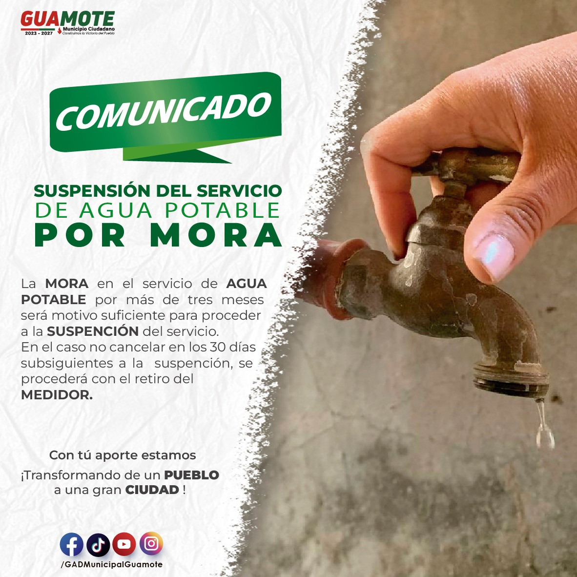 COMUNICADO AGUA POTABLE