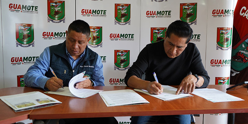 FIRMA DE CONVENIO ENTRE EL GADMC-GUAMOTE Y LA FUNDACIÓN INTERNACIONAL "BUEN SAMARITANO PAUL MARTEL"