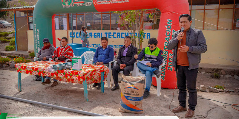 ENTREGA DE MATERIALES PARA EL MEJORAMIENTO DEL SISTEMA DE AGUA POTABLE GALTE CACHIPATA